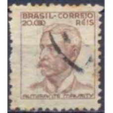 RE0454U-SELO NETINHA COM TRAÇOS VERDES NO VERSO, 20.000 RÉIS FILIGRANA 'O' PAPEL FINO - 1942/46 - U