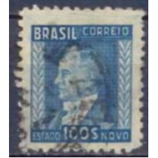 RE0456U-SELO NETINHA COM TRAÇOS VERDES NO VERSO, 100.000 RÉIS FILIGRANA 'O' PAPEL FINO - 1942/46 - U