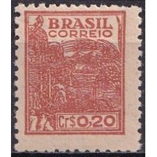 RE0482N-SELO NETINHA COM TRAÇOS VERDES NO VERSO FILIGRANA 'Q', CR$ 0,20 - 1947 - N