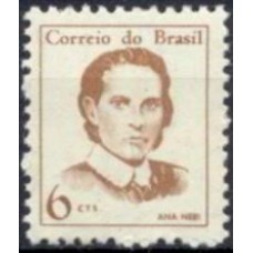 RE0530M-SELO MULHERES FAMOSAS DO BRASIL, ANA NERI - 1967 - MINT