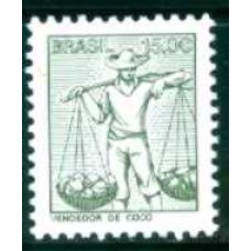 RE0582M-SELO TIPOS E PROFISSÕES NACIONAIS - COM MOLDURA FOSFORESCENTE, VENDEDOR DE COCO - 1979 - MINT