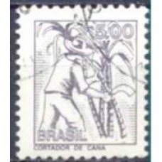 RE0595U-SELO TIPOS E PROFISSÕES NACIONAIS - PAPEL FOSFORESCENTE, CORTADOR DE CANA - 1978/80 - U