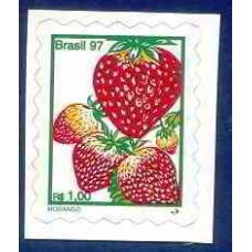 RE0743MB3-SELO FRUTAS ONDAS 1MM FUNDO B-3, MORANGO - 1997 - MINT