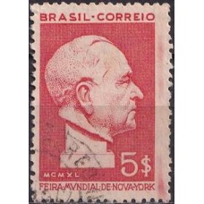 SB0154U-SELO FEIRA MUNDIAL DE NOVA IORQUE, GETÚLIO VARGAS (DO BLOCO) - 1940 - U