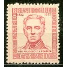 SB0278N-SELO CENTENÁRIO DO TELÉGRAFO ELÉTRICO NO BRASIL, GENERAL POLIDORO FONSECA - 1952 - N
