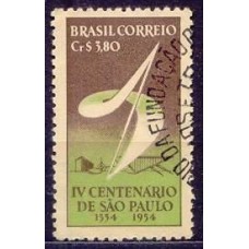 SB0294U-SELO PROPAGANDA DO 4º CENTENÁRIO DE SÃO PAULO, CR$ 3,80 - 1953 - U