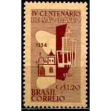 SB0328MB-SELO 4º CENTENÁRIO DE SÃO PAULO/SP, CR$ 1,20 PAPEL PALHA - 1954 - MINT