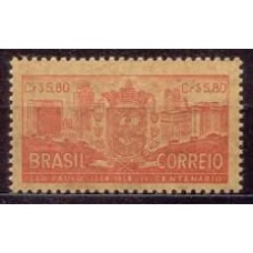 SB0332MB-SELO 4º CENTENÁRIO DE SÃO PAULO/SP, CR$ 5,80 PAPEL PALHA - 1954 - MINT