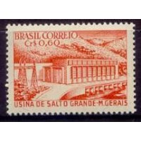 SB0373N-SELO INAUGURAÇÃO DA USINA HIDRELÉTRICA DE SALTO GRANDE - 1956 - N SB0373N-SELO INAUGURAÇÃO DA USINA HIDRELÉTRICA DE SALTO GRANDE - 1956 - N