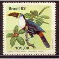 SB1322M-SELO FAUNA BRASILEIRA - TUCANOS, PEITO-BRANCO - 1983 - MINT