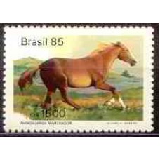 SB1446N-SELO CAVALOS DE RAÇAS BRASILEIRAS, MANGALARGA - 1985 - N