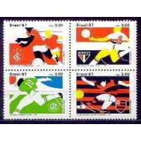 SB1559MQ-QUADRA CLUBES DE FUTEBOL CAMPEÕES DA COPA BRASIL - TAÇA DE OURO - 1987 - MINT SB1559MQ-QUADRA CLUBES DE FUTEBOL CAMPEÕES DA COPA BRASIL - TAÇA DE OURO - 1987 - MINT