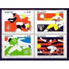 SB1559MQ-QUADRA CLUBES DE FUTEBOL CAMPEÕES DA COPA BRASIL - TAÇA DE OURO - 1987 - MINT