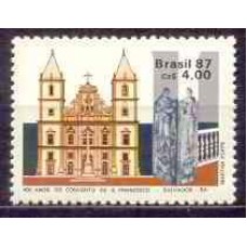 SB1563M-SELO 400 ANOS DO CONVENTO DE SÃO FRANCISCO - SALVADOR/BA - 1987 - MINT