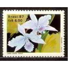 SB1573N-SELO CINQUENTENÁRIO DA SOCIEDADE BRASILEIRA DE ORQUIDÓFILOS, LAELIA LOBATA - 1987 - N