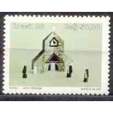 SB1603N-SELO NATAL 88 - ARTE ORIGAMI, IGREJA - 1988 - N