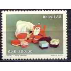 SB1605N-SELO NATAL 88 - ARTE ORIGAMI, PAPAI NOEL - 1988 - N