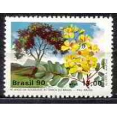 SB1666N-SELO 40 ANOS DA SOCIEDADE BOTÂNICA DO BRASIL, PAU-BRASIL - 1990 - N