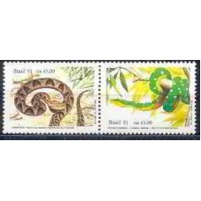 SB1737MS-SE-TENANT MUSEUS BRASILEIROS, INSTITUTO BUTANTÃ - 1991 - MINT