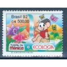 SB1801NA-SELO TURMA DA MÔNICA - ECOLOGIA - CONFERÊNCIA ONU SOBRE MEIO AMBIENTE E DESENVOLVIMENTO, MÔNICA - 1992 - N