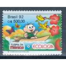 SB1802N-SELO TURMA DA MÔNICA - ECOLOGIA - CONFERÊNCIA ONU SOBRE MEIO AMBIENTE E DESENVOLVIMENTO, CEBOLINHA - 1992 - N