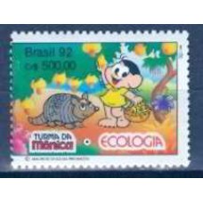 SB1804N-SELO TURMA DA MÔNICA - ECOLOGIA - CONFERÊNCIA ONU SOBRE MEIO AMBIENTE E DESENVOLVIMENTO, MAGALI - 1992 - N