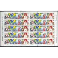 SB1921MF-FOLHA 10 TRÍPTICOS HOMENAGEM A AYRTON SENNA - 1994 - MINT