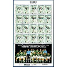 SB2404MF-FOLHA 20 SELOS CLUBES BRASILEIROS CAMPEÕES DA LIBERTADORES - PALMEIRAS - 2001 - MINT