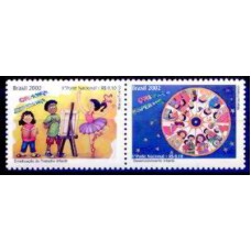 SB2475NSA-SÉRIE CRIANÇA ESPERANÇA, 1º SE-TENANT - 2002 - N