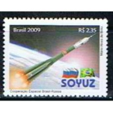SB2822M-SELO RELAÇÕES DIPLOMÁTICAS RÚSSIA - COOPERAÇÃO ESPACIAL BRASIL/RÚSSIA - 2009 - MINT