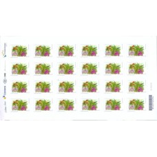 SB3707MF-FOLHA 24 SELOS FLORES DA MATA ATLÂNTICA - AUTOADESIVO - 2017 - MINT