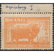 SBA069NA-SELO AÉREO EXPOSIÇÃO INTERNACIONAL DE PECUÁRIA - 1948 - N - VARIEDADE NÃO CATALOGADA: 'I' DE CORREIO LIGADO AO 'O'