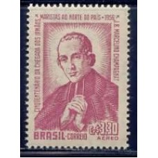 SBA078M-SELO AÉREO 50 ANOS DA CHEGADA DOS IRMÃOS MARISTAS DO NORTE DO PAÍS - 1956 - MINT
