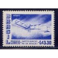 SBA081N-SELO AÉREO EXPOSIÇÃO FILATÉLICA ANO SANTOS DUMONT, 3,30 - 1956 - N