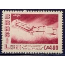 SBA082M-SELO AÉREO EXPOSIÇÃO FILATÉLICA ANO SANTOS DUMONT, 4,00 - 1956 - MINT