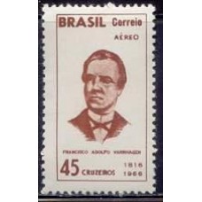 SBA105M-SELO AÉREO SESQUICENTENÁRIO DO NASCIMENTO DE FRANCISCO A. VARNHAGEN - VISCONDE DE PORTO SEGURO - 1966 - MINT