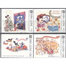 SER1463N-SÉRIE CARTÕES DE NATAL DA COMPANHIA WALT DISNEY III - SERRA LEOA - 1991 - N