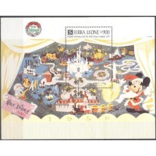 SERB164M-BLOCO CARTÕES DE NATAL DA COMPANHIA WALT DISNEY I - SERRA LEOA - 1991 - MINT