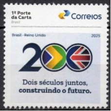 SI0124M-SELO INSTITUCIONAL 200 ANOS DE RELAÇÕES DIPLOMÁTICAS COM A GRÃ-BRETANHA - 2025 - MINT