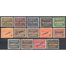 SPMD01N-SÉRIE COMPLETA COM SOBRECARGA SPECIMEN DEPÓSITO D1/D14 - 1913 - N COM GOMA, MÍNIMA FERRUGEM