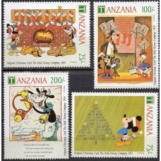 TAN0761M-SÉRIE CARTÕES DE NATAL DA COMPANHIA WALT DISNEY I - TANZÂNIA - 1991 - MINT