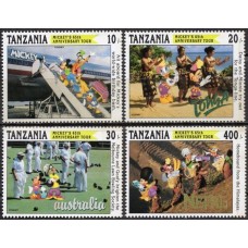 TAN1370N-SÉRIE 65º ANIVERSÁRIO DO MICKEY I - TANZÂNIA - 1994 - N