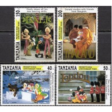 TAN1410N-SÉRIE 65º ANIVERSÁRIO DO MICKEY III - TANZÂNIA - 1994 - N