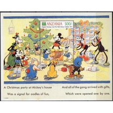TANB138N-BLOCO CARTÕES DE NATAL DA COMPANHIA WALT DISNEY II - TANZÂNIA - 1991 - N