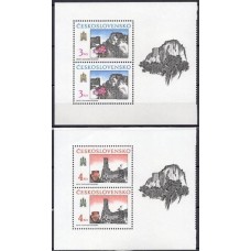 TCH2823MS-DUAS SÉRIES COM VINHETAS MOTIVOS HISTÓRICOS DE BRATISLAVA - TCHECOSLOVÁQUIA - 1989 - MINT