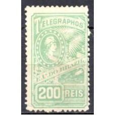 TE0012N.02-SELO TELÉGRAFO ALEGORIA DA REPÚBLICA, 200 RÉIS - 1899 - N