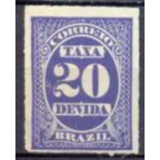 TX0011N-SELO TAXA CIFRA ABN CORES DIVERSAS, 20 RÉIS - 1890 - N