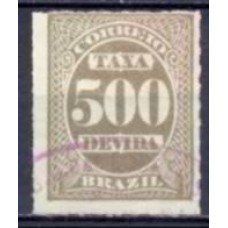 TX0015U-SELO TAXA CIFRA ABN CORES DIVERSAS, 500 RÉIS - 1890 - U