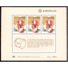 AÇOB006M-BLOCO SÉRIE EUROPA - ANO EUROPEU DA MÚSICA - AÇORES - 1985 - MINT - LEVEMENTE AMASSADO NO CANTO SUPERIOR ESQUERDO