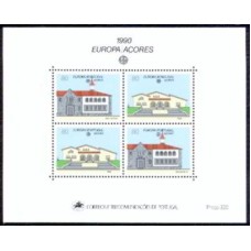 AÇOB011M-BLOCO SÉRIE EUROPA - EDIFÍCIOS POSTAIS - AÇORES - 1990 - MINT